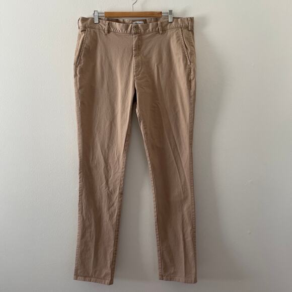 Peter Millar Pants Mens 38 Beige Chino Flat Front Athleisure Basic Casual - Picture 1 of 7